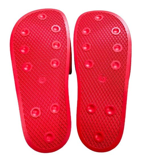 CTM Smiley Red Black Slide Size 6 Comfortable Summer Sandals For Men & Women Box - Picture 8 of 9